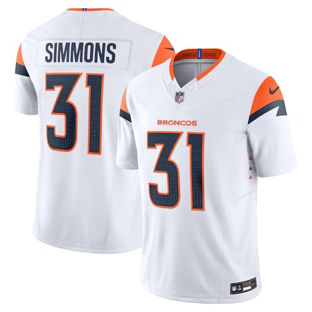 Men's Nike Justin Simmons White Denver Broncos Vapor F.U.S.E. Limited Jersey